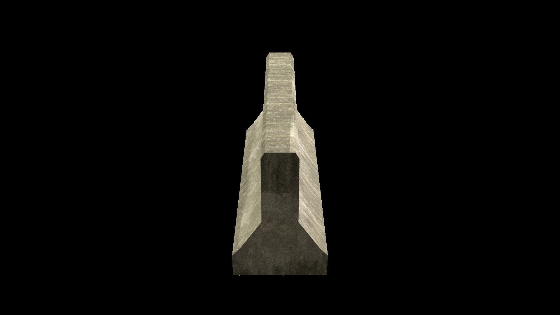 Jersey Barrier Low-poly 3D model_6