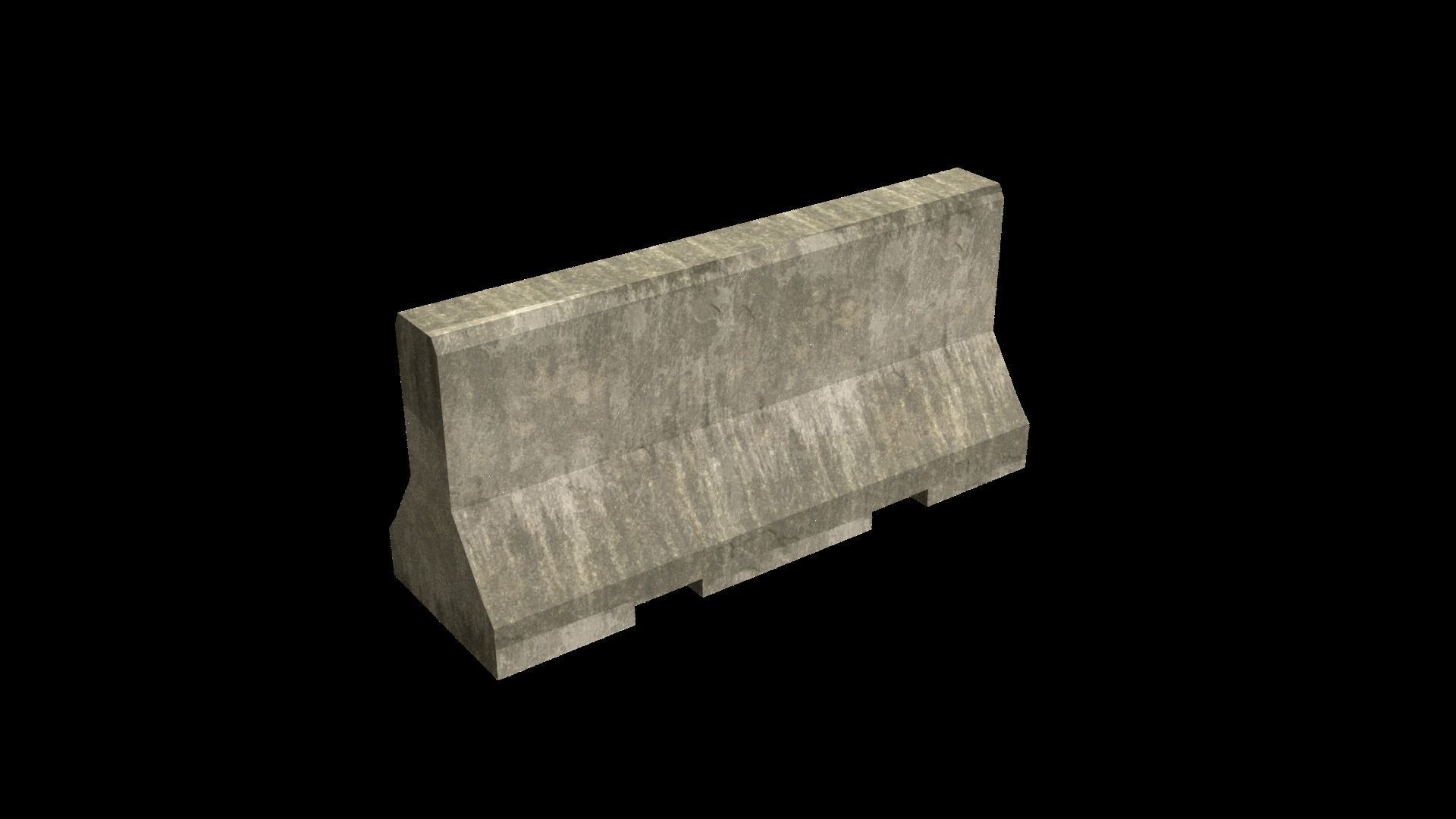 Jersey Barrier Low-poly 3D model_3