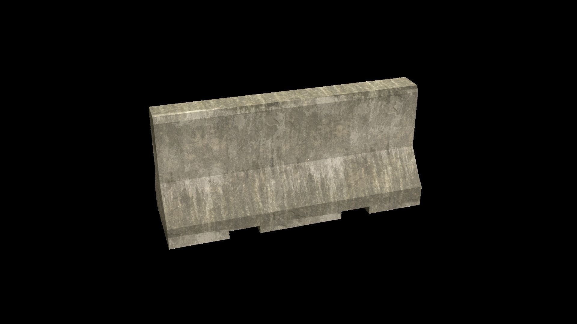 Jersey Barrier Low-poly 3D model_2