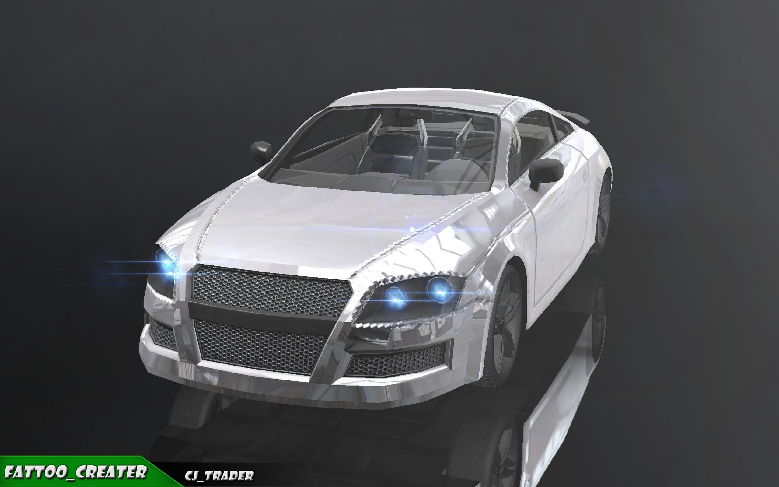 lowpoly Audi R8 in Geneva Racing Car 3D Model Low-poly 3D model_5