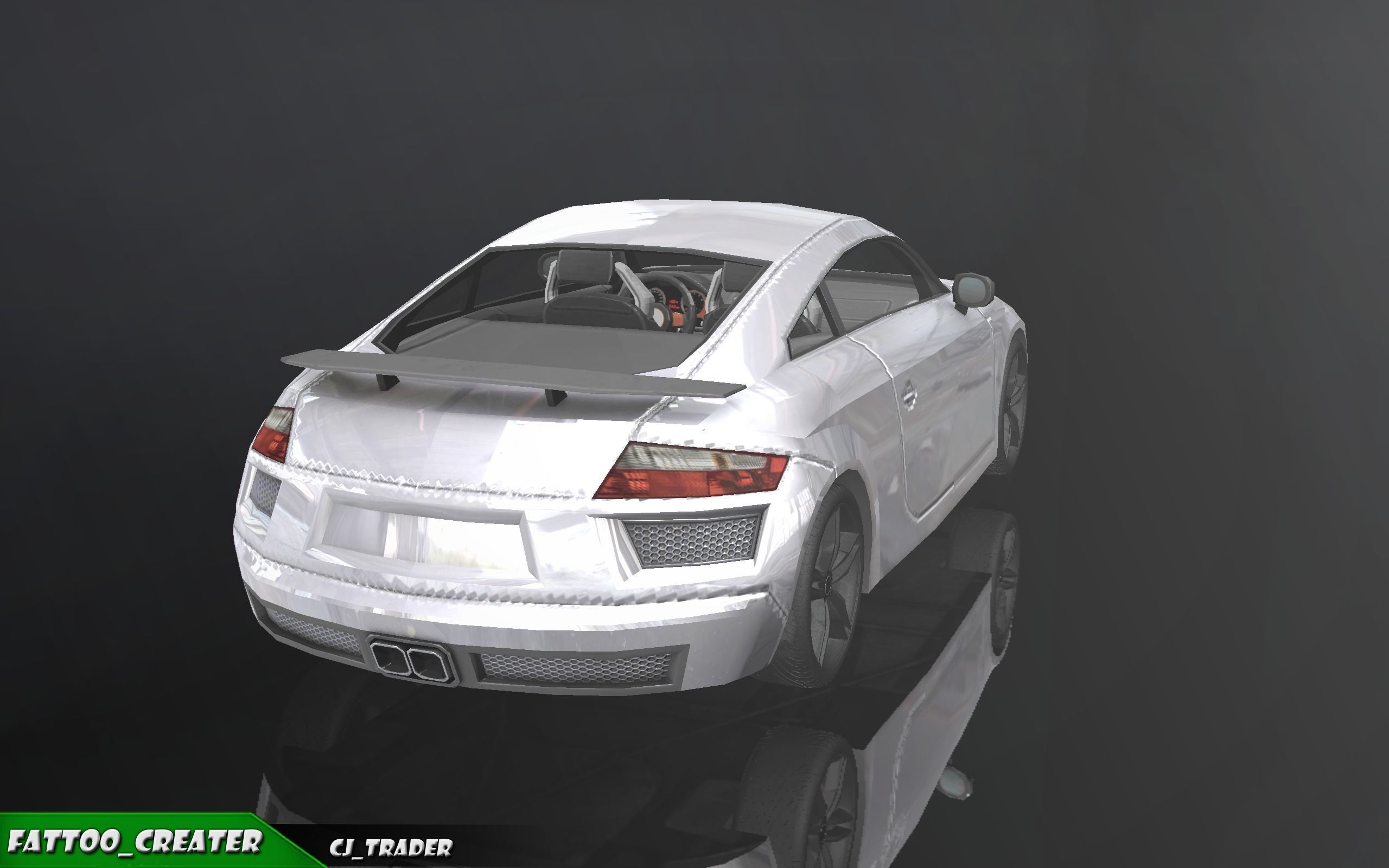 lowpoly Audi R8 in Geneva Racing Car 3D Model Low-poly 3D model_7