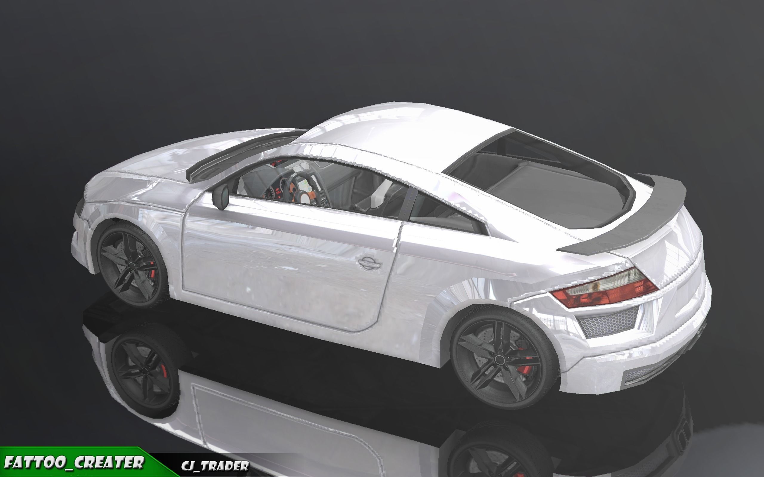 lowpoly Audi R8 in Geneva Racing Car 3D Model Low-poly 3D model_6