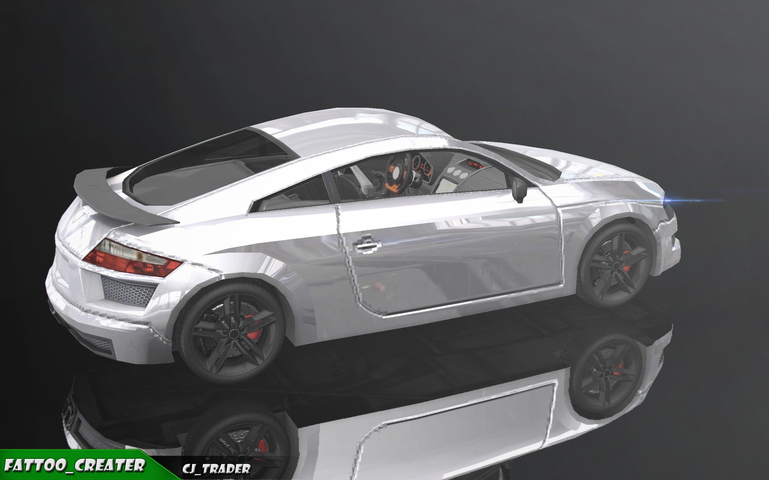 lowpoly Audi R8 in Geneva Racing Car 3D Model Low-poly 3D model_3