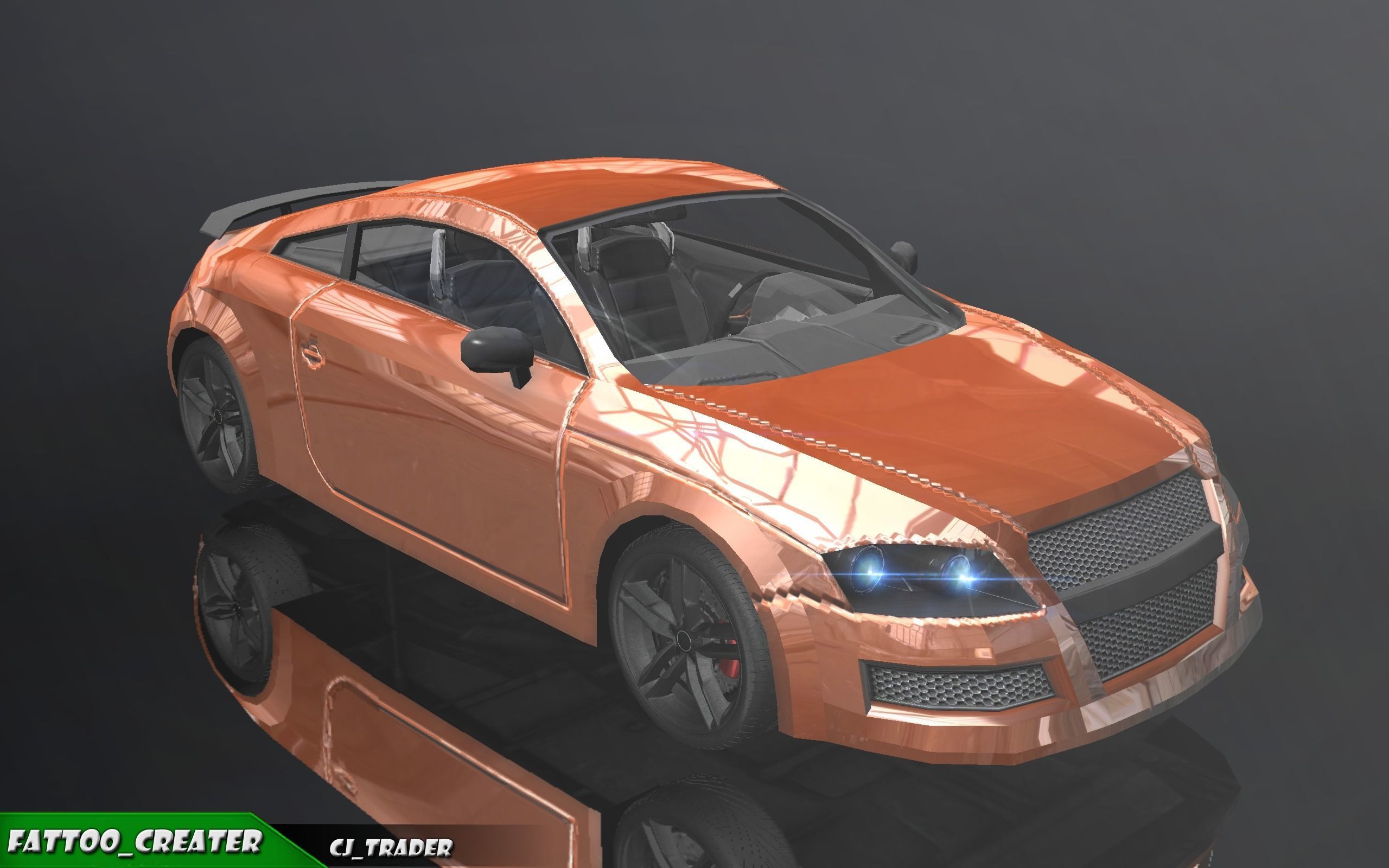 lowpoly Audi R8 in Geneva Racing Car 3D Model Low-poly 3D model_1