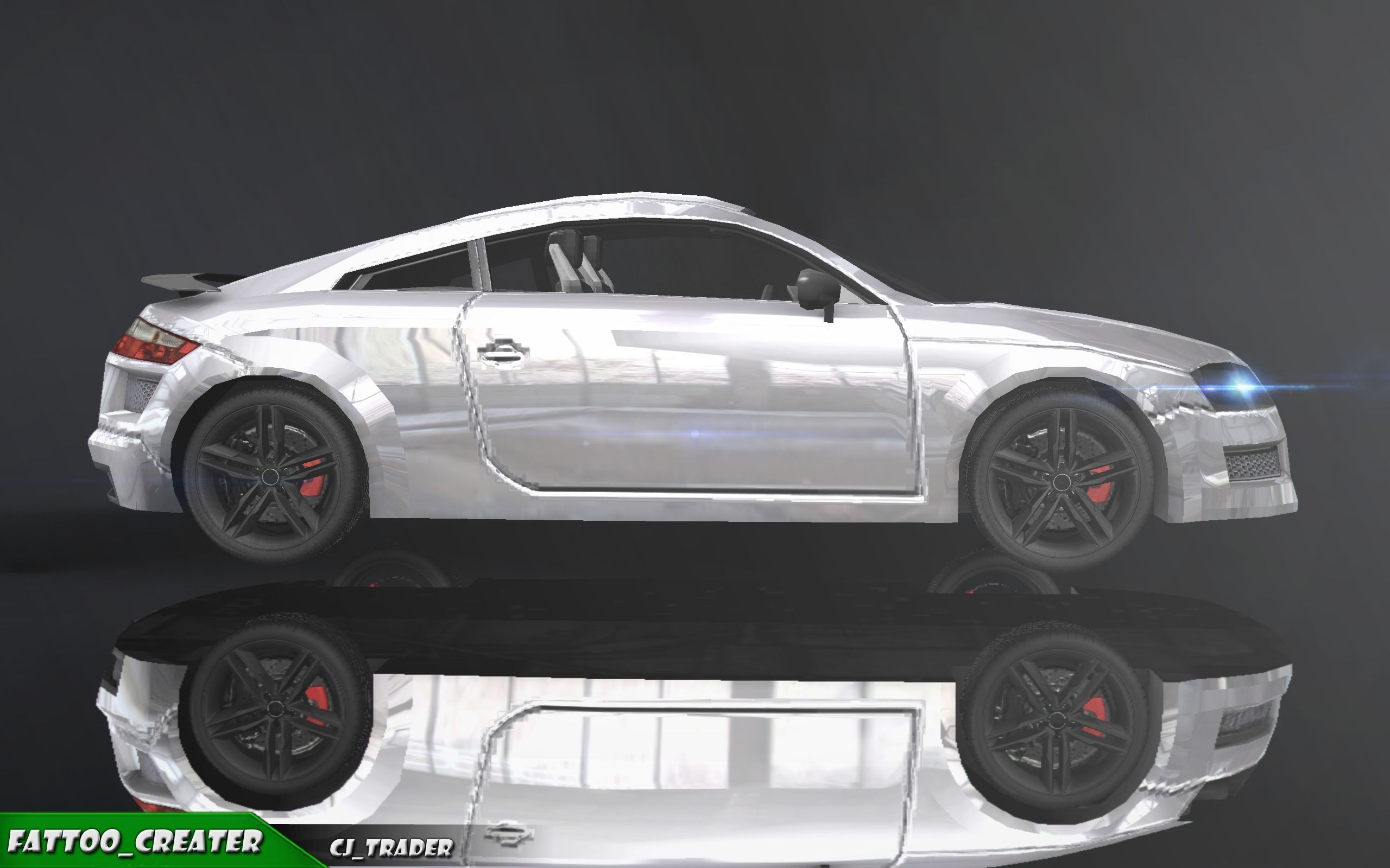 lowpoly Audi R8 in Geneva Racing Car 3D Model Low-poly 3D model_8