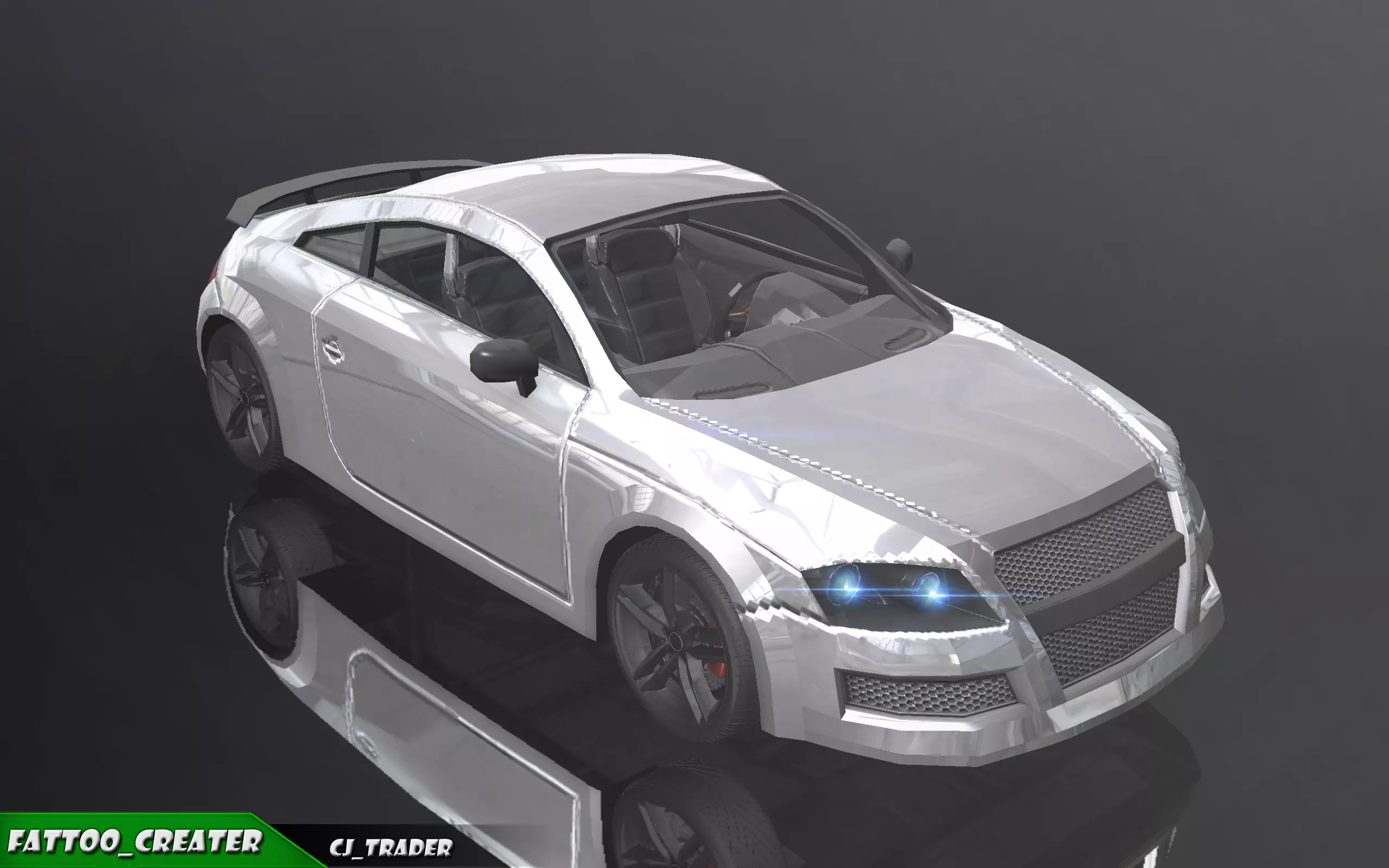 lowpoly Audi R8 in Geneva Racing Car 3D Model Low-poly 3D model_0