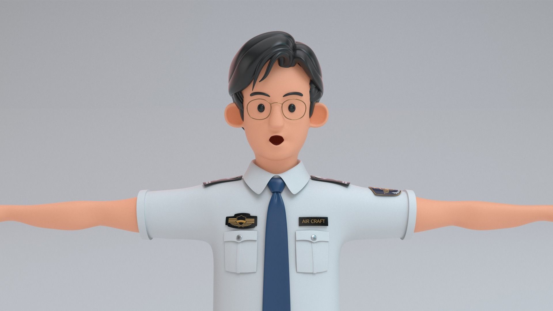 air traffic controller Low-poly 3D model_11