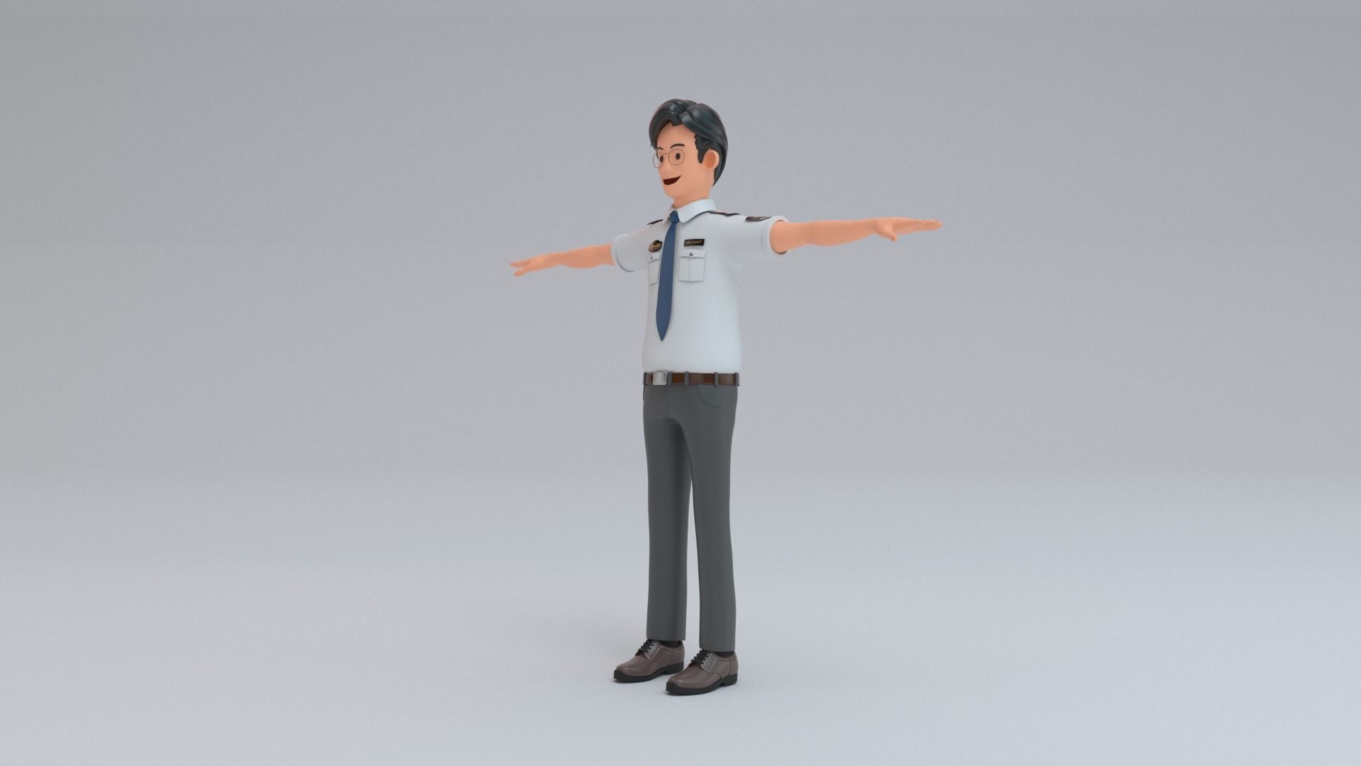 air traffic controller Low-poly 3D model_3