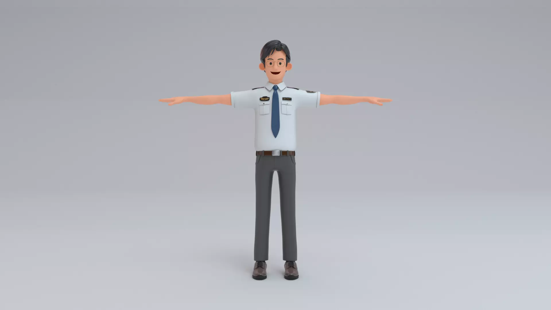 air traffic controller Low-poly 3D model_0