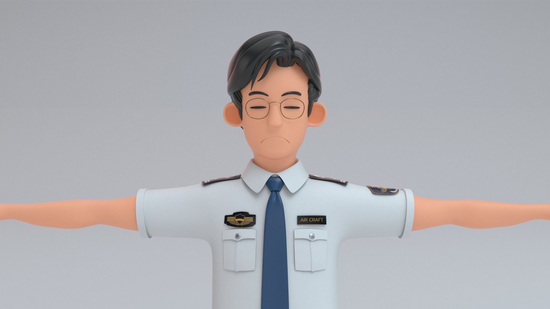 air traffic controller Low-poly 3D model_8