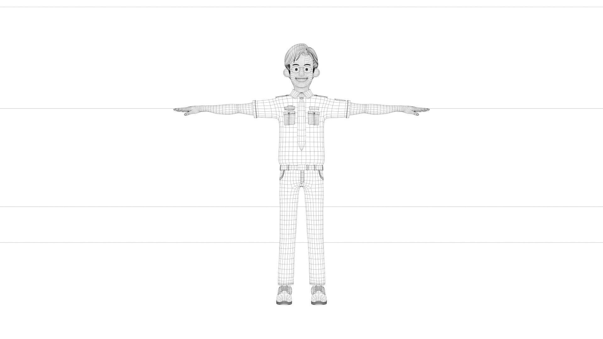 air traffic controller Low-poly 3D model_2