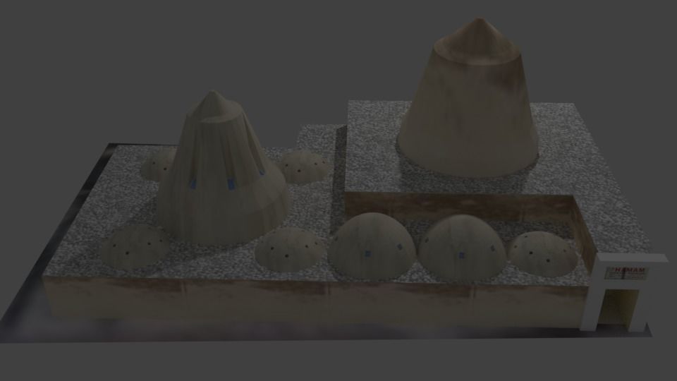 hamam building Low-poly 3D model_2