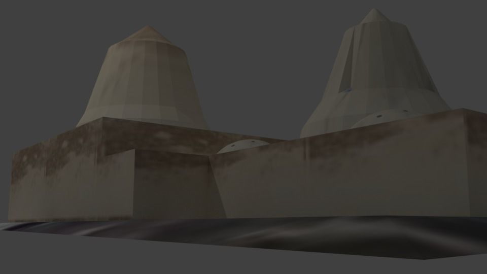 hamam building Low-poly 3D model_1