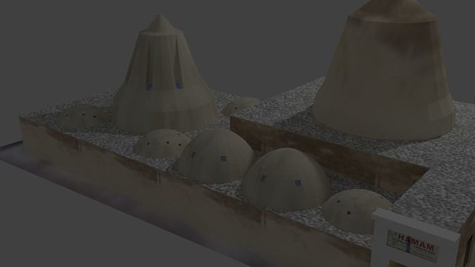 hamam building Low-poly 3D model