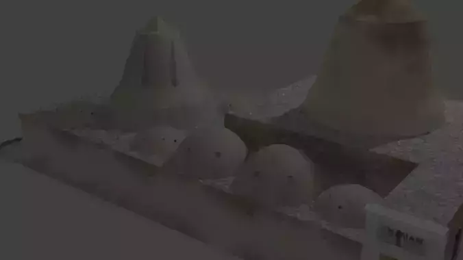 hamam building Low-poly 3D model