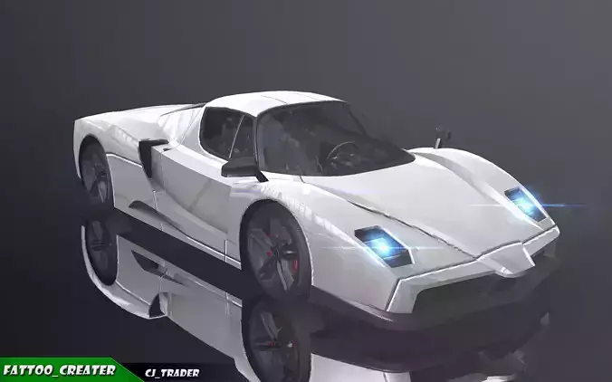 lowpoly Ferrari Enzo Super Racing Car 3D Model Low-poly 3D model