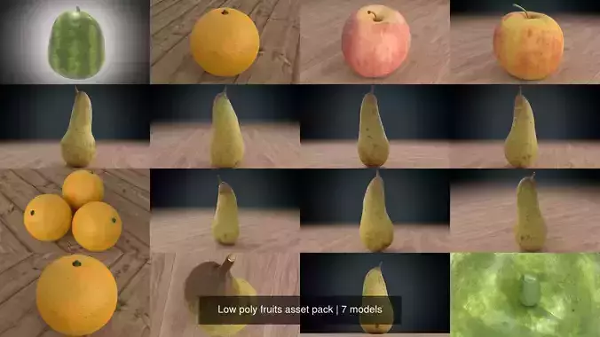 Low poly fruits asset pack 3D Model Collection
