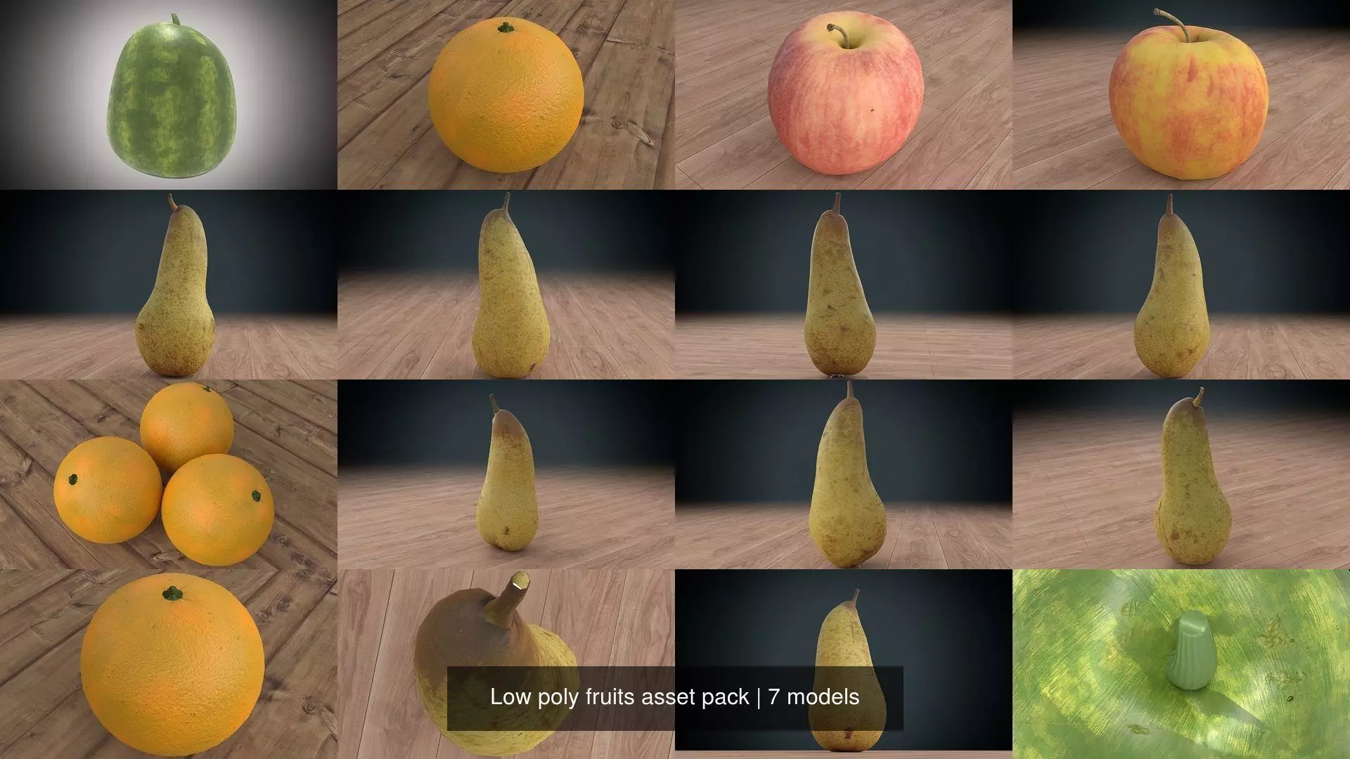 Low poly fruits asset pack 3D Model Collection_0