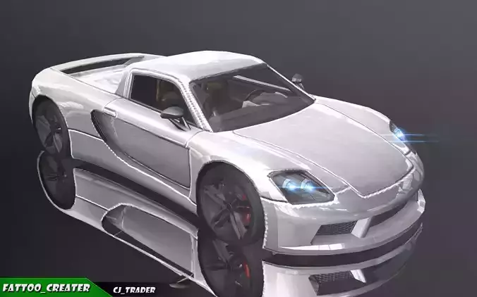 Lowpoly  Porsche Carrera GT Car Racing 3D Model Low-poly 3D model