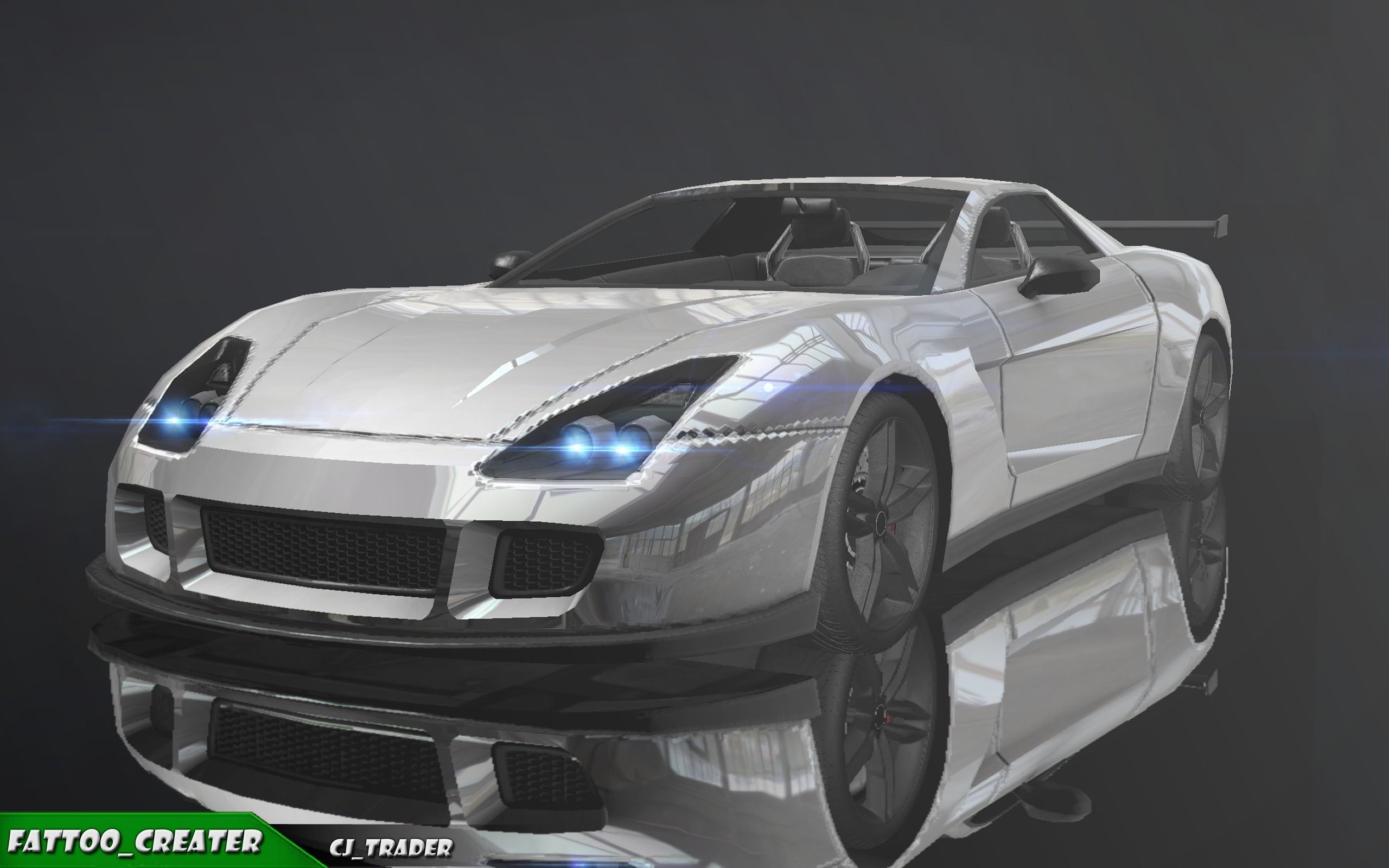 Lowpoly Super Racing Car Concept 3D Model Low-poly 3D model_7