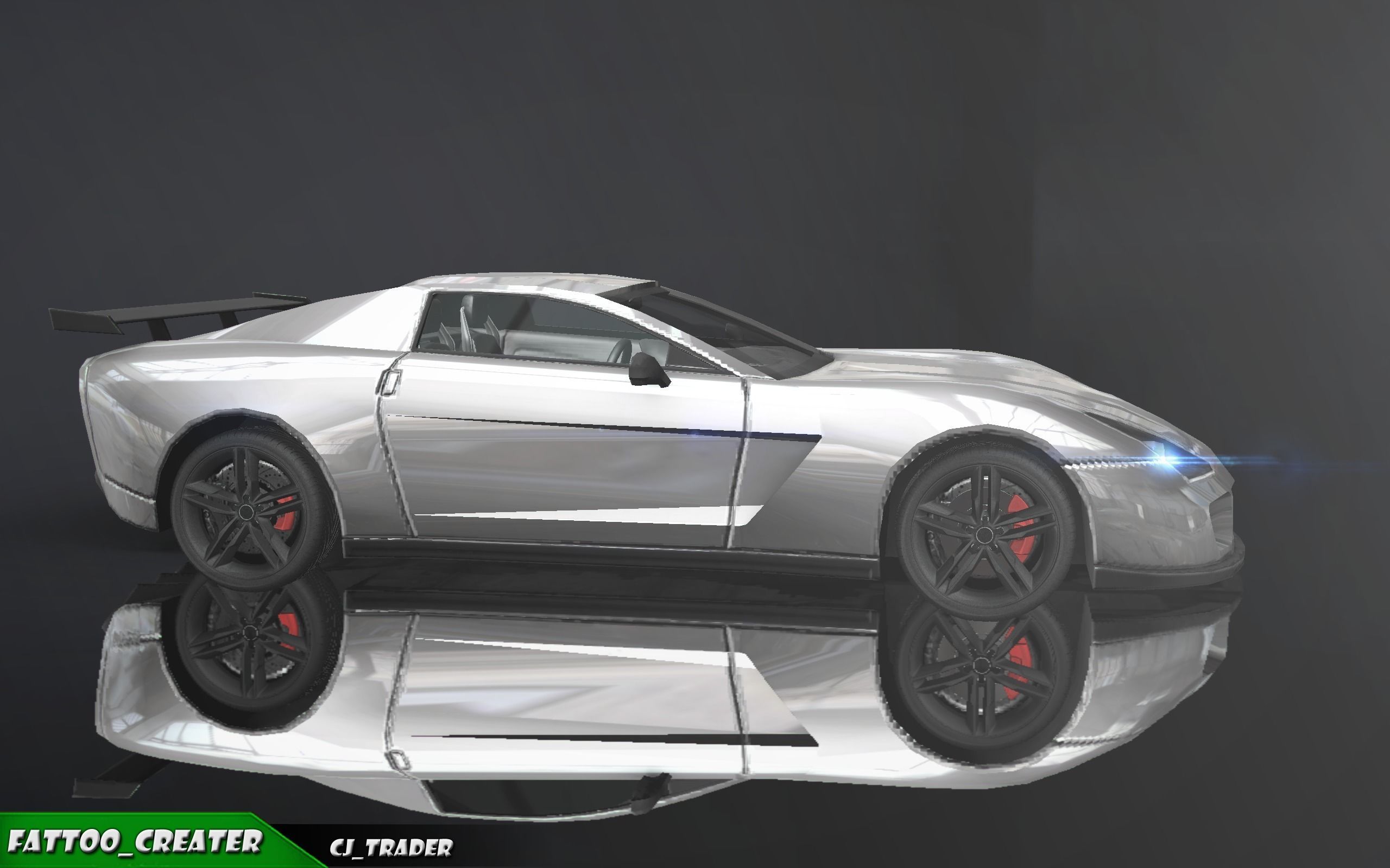 Lowpoly Super Racing Car Concept 3D Model Low-poly 3D model_2