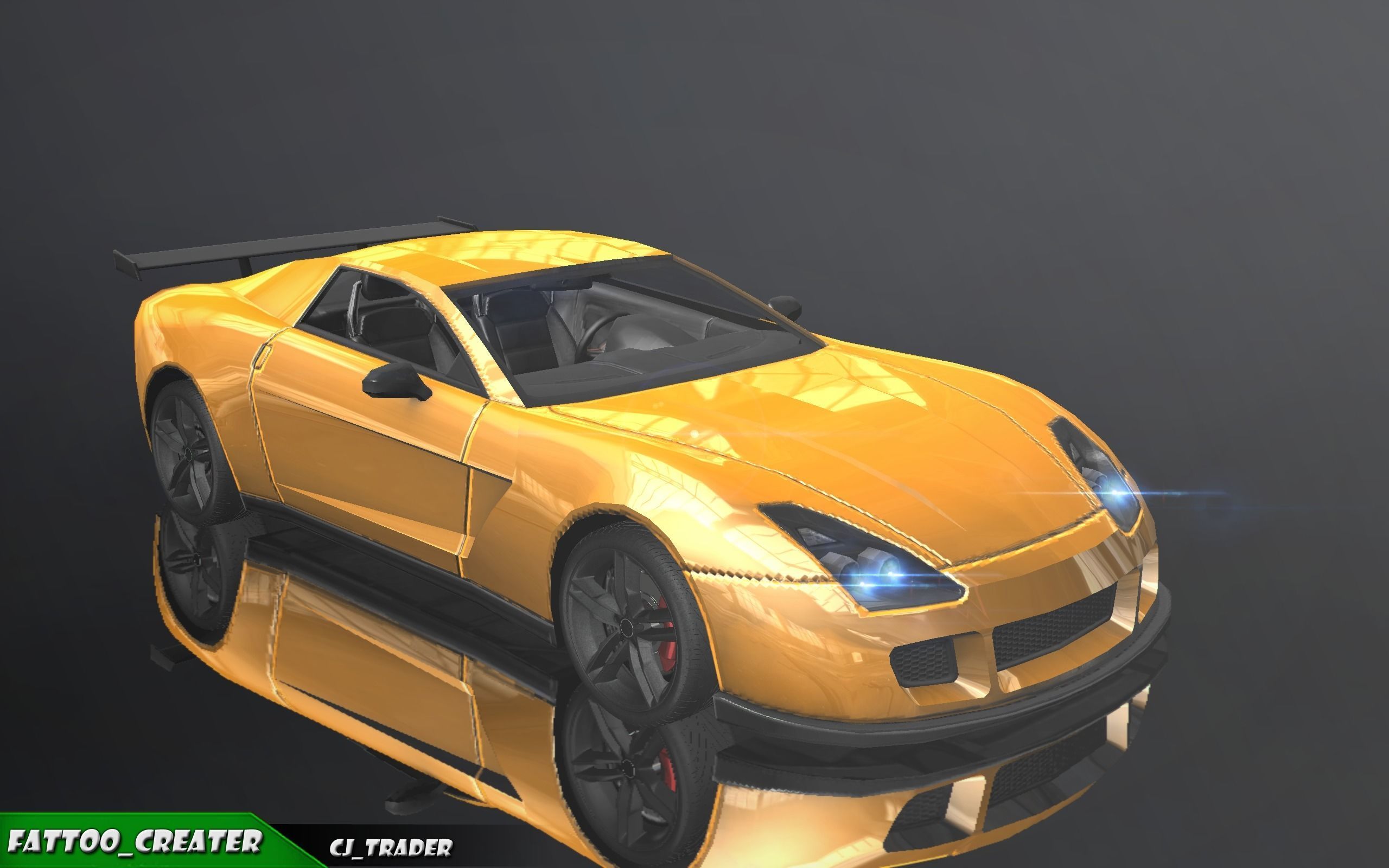 Lowpoly Super Racing Car Concept 3D Model Low-poly 3D model_1