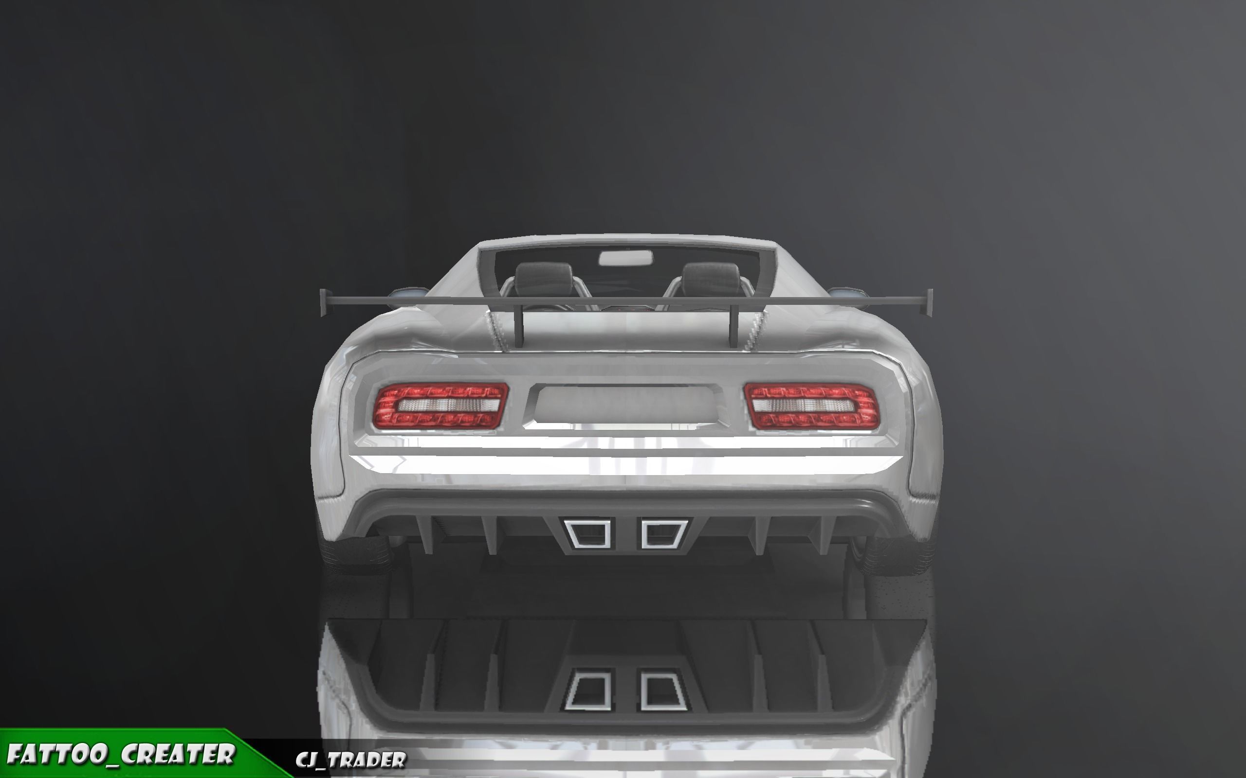 Lowpoly Super Racing Car Concept 3D Model Low-poly 3D model_4