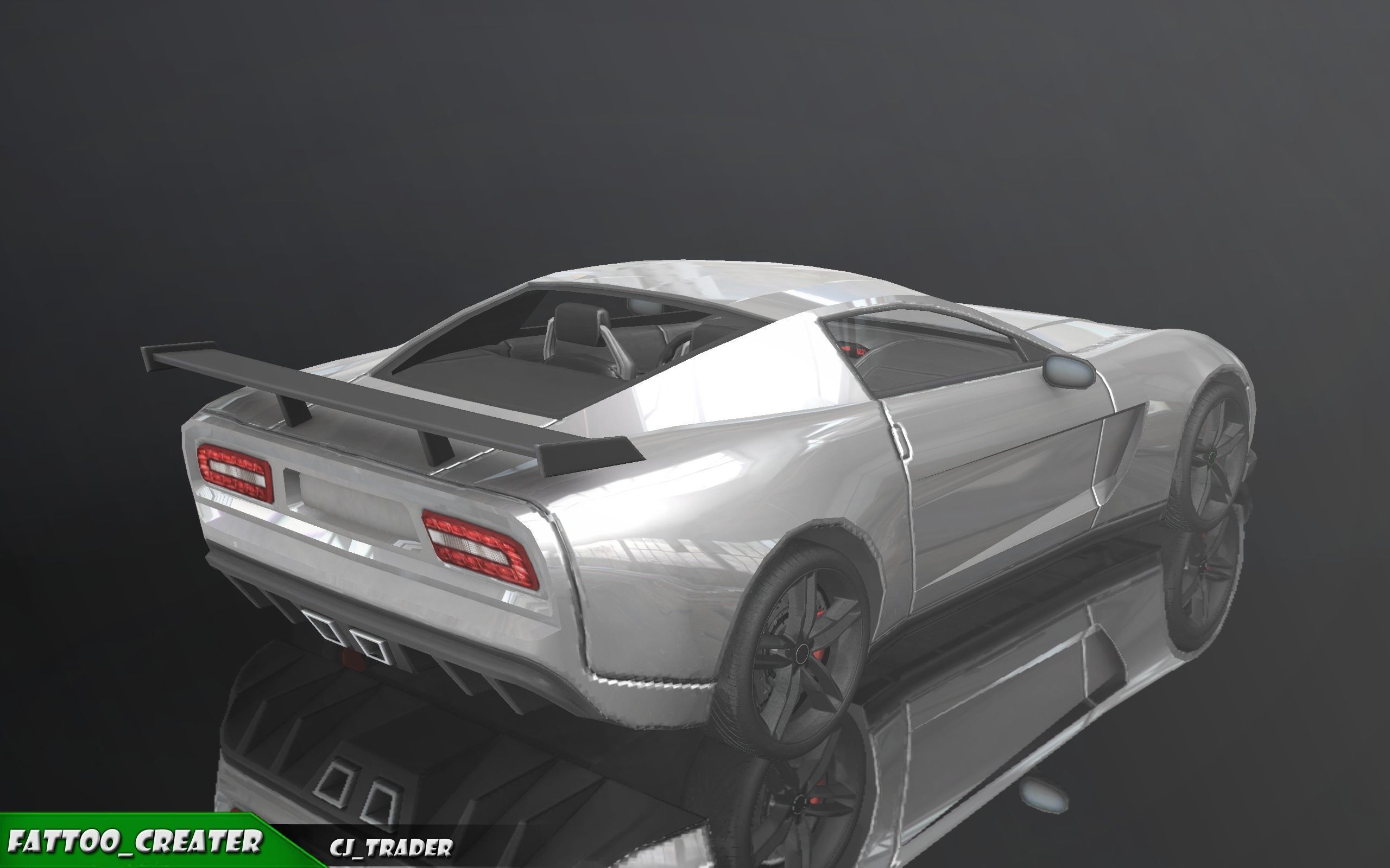 Lowpoly Super Racing Car Concept 3D Model Low-poly 3D model_3