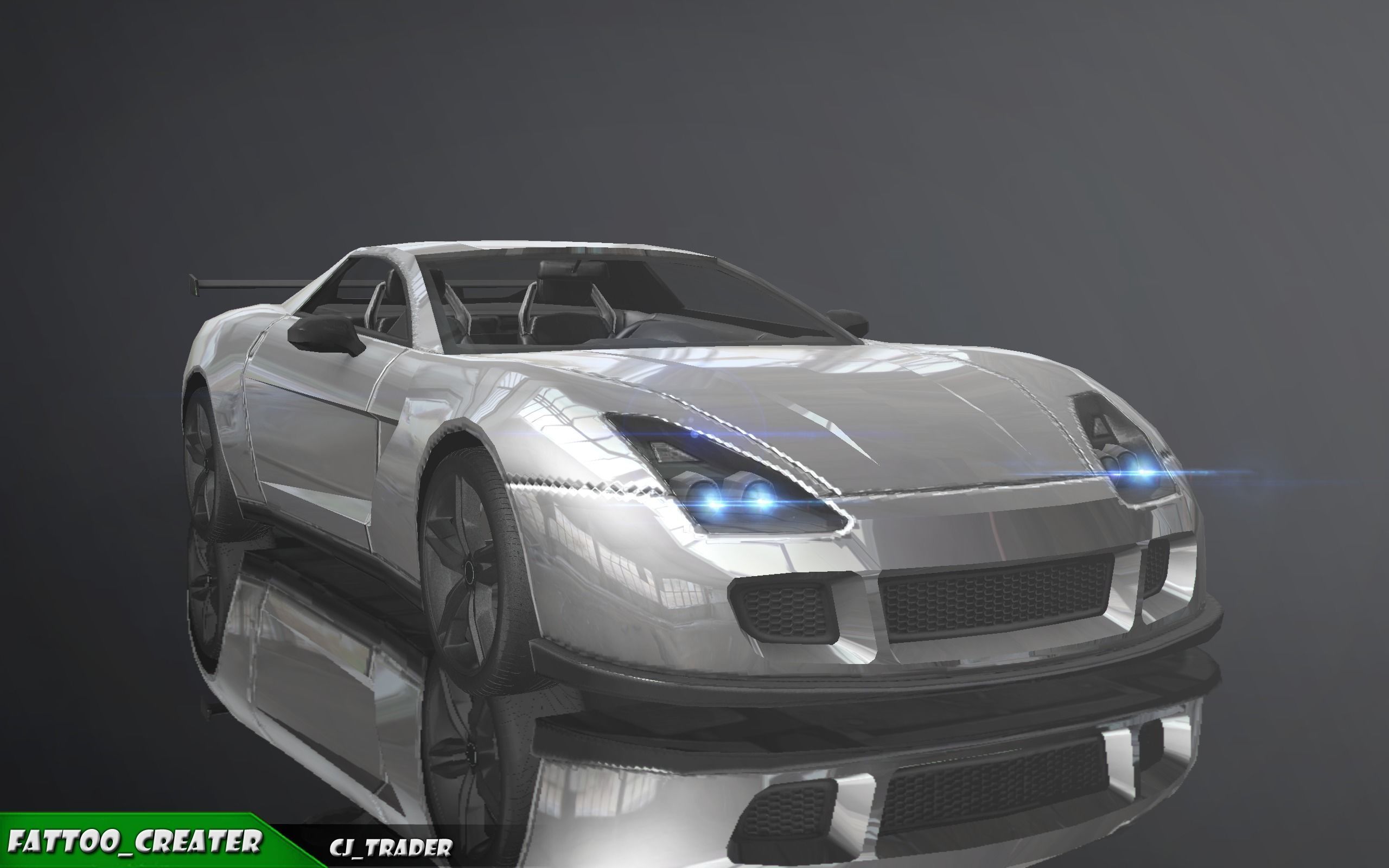 Lowpoly Super Racing Car Concept 3D Model Low-poly 3D model_9