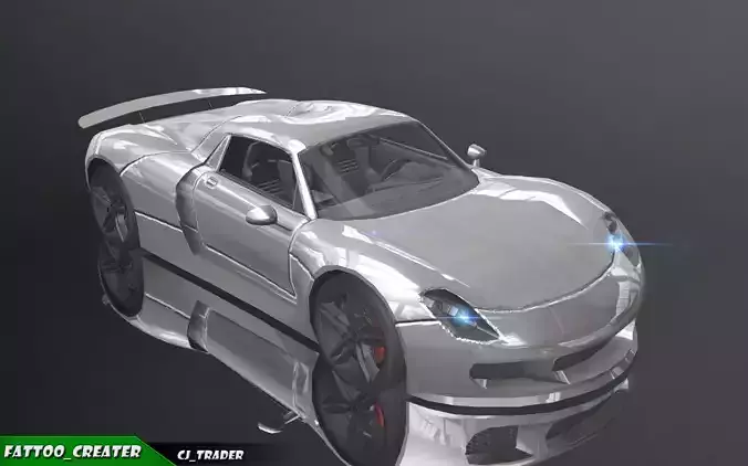 Lowpoly Hennessey Venom GT Racing Car 3D Model Low-poly 3D model