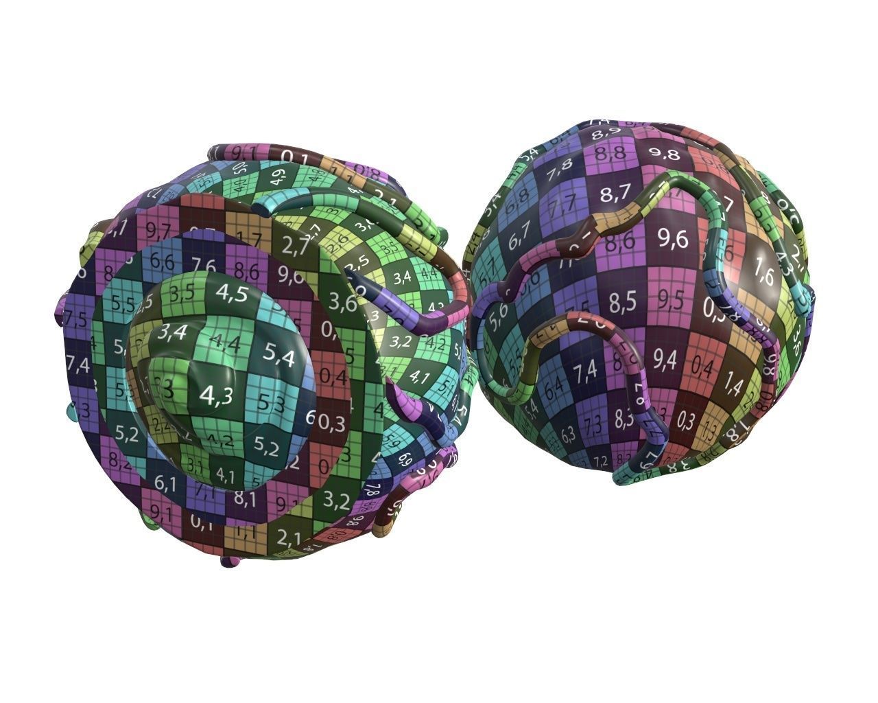 Chocolate candy whole and half 3D model_9