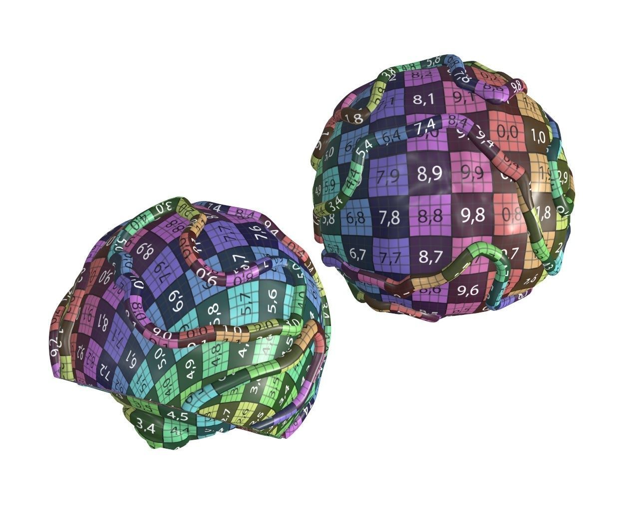 Chocolate candy whole and half 3D model_12