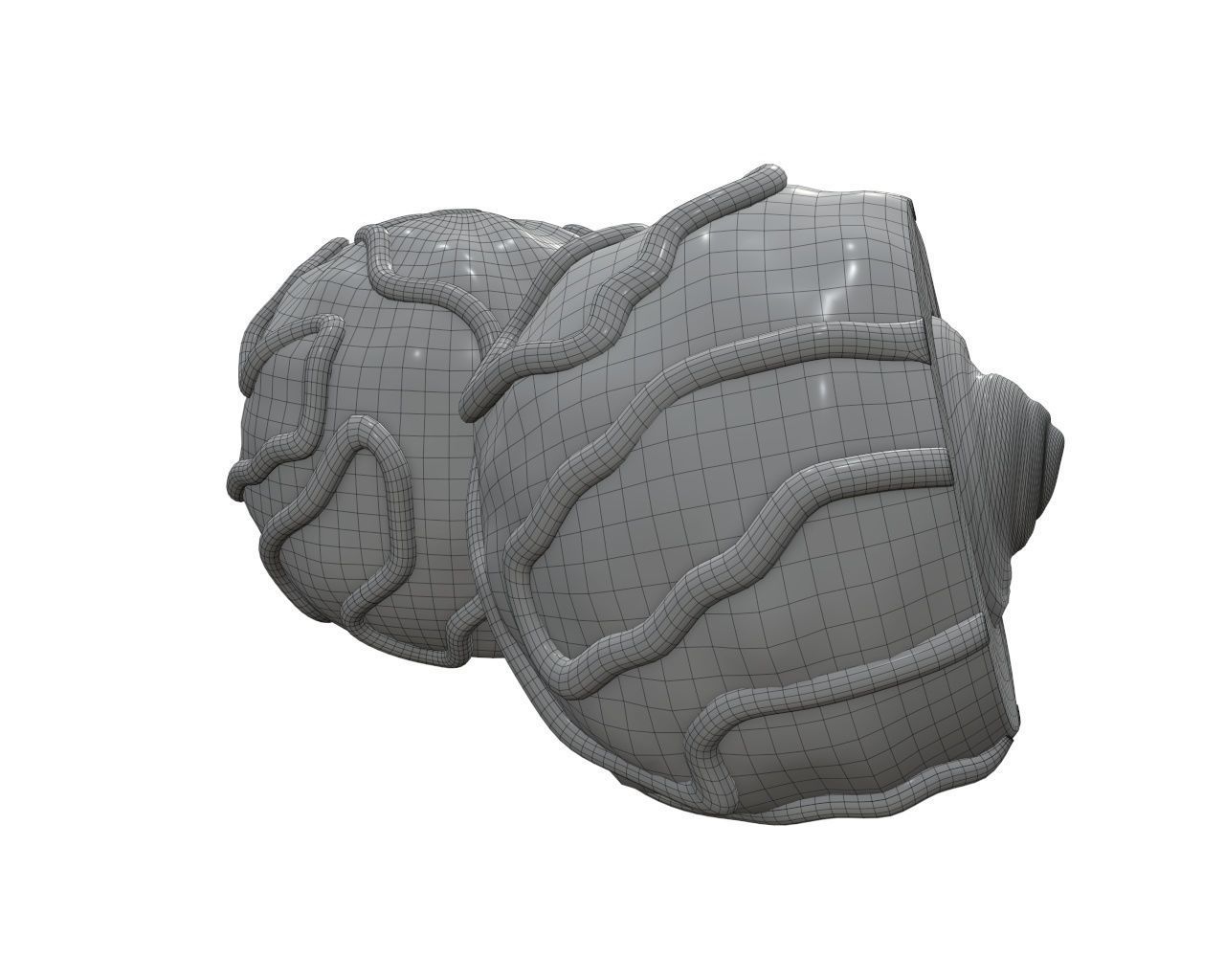 Chocolate candy whole and half 3D model_7