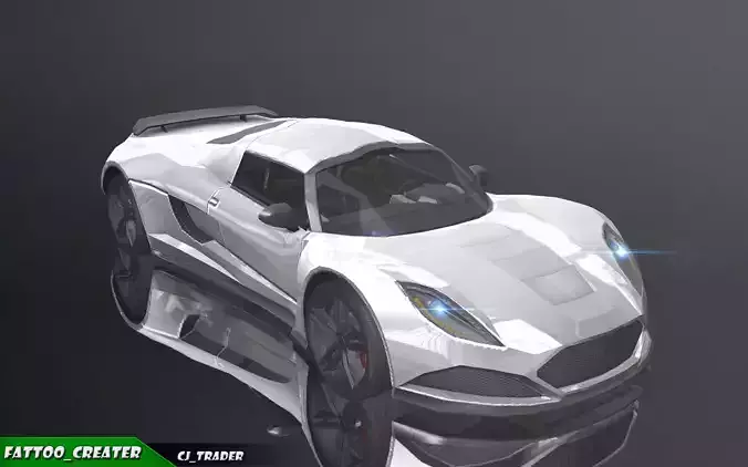 Lowpoly McLaren F1 GTR Type Racing Car 3D Model