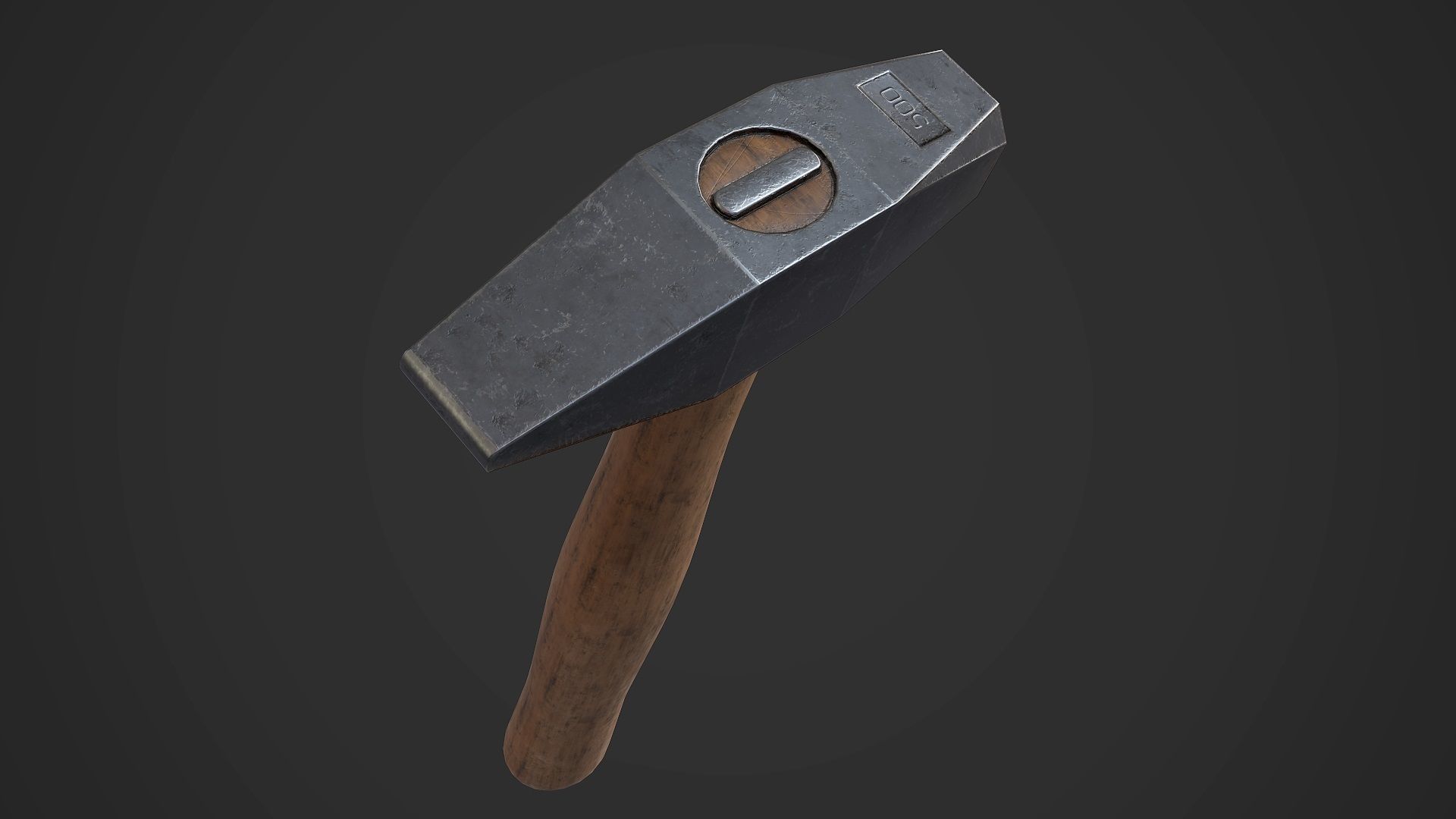 Old Damaged Hammer AAA Game Ready Prop Asset Low-poly 3D model_4