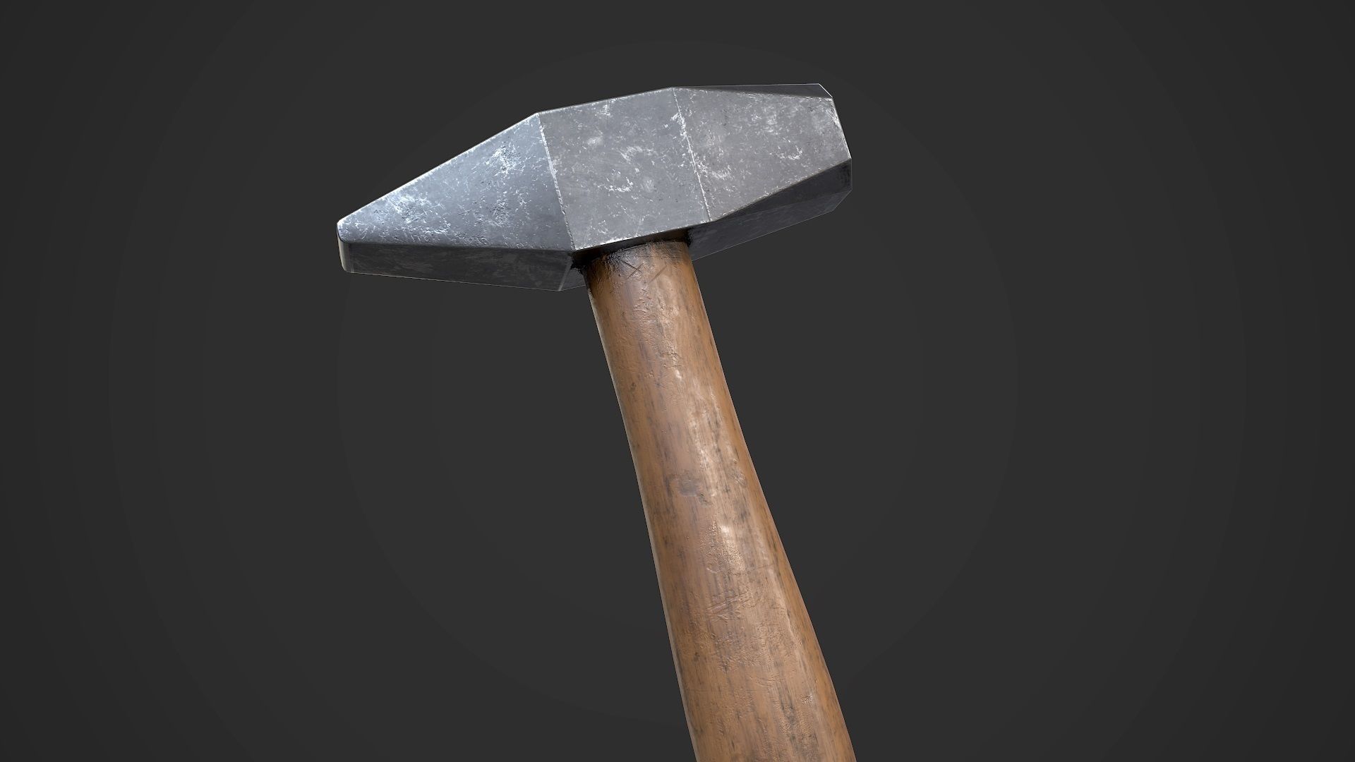 Old Damaged Hammer AAA Game Ready Prop Asset Low-poly 3D model_3
