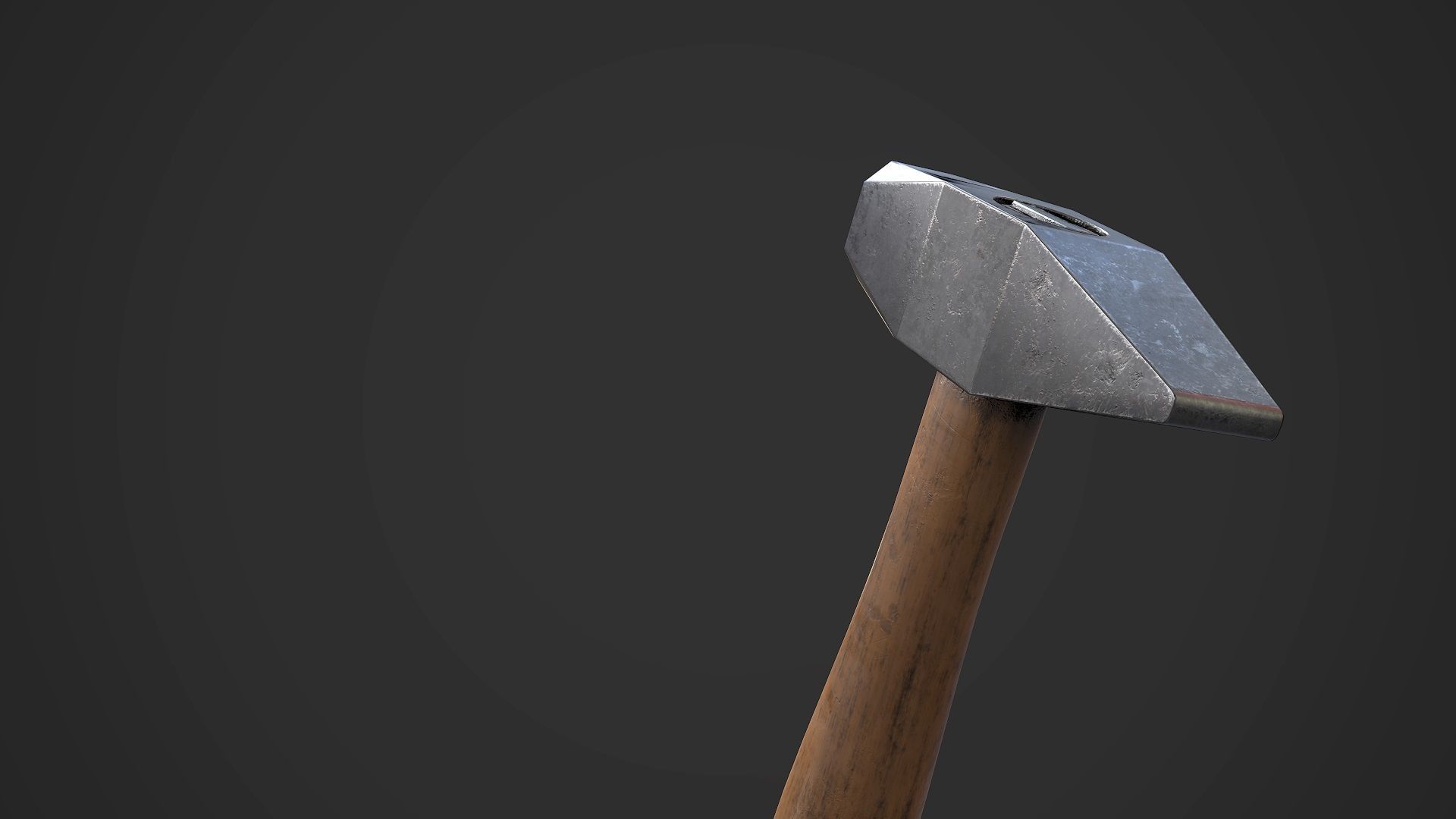 Old Damaged Hammer AAA Game Ready Prop Asset Low-poly 3D model_6