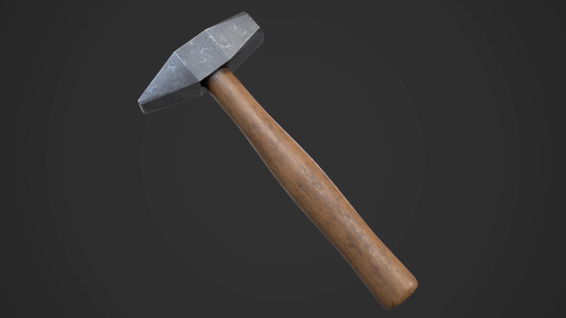 Old Damaged Hammer AAA Game Ready Prop Asset Low-poly 3D model_2