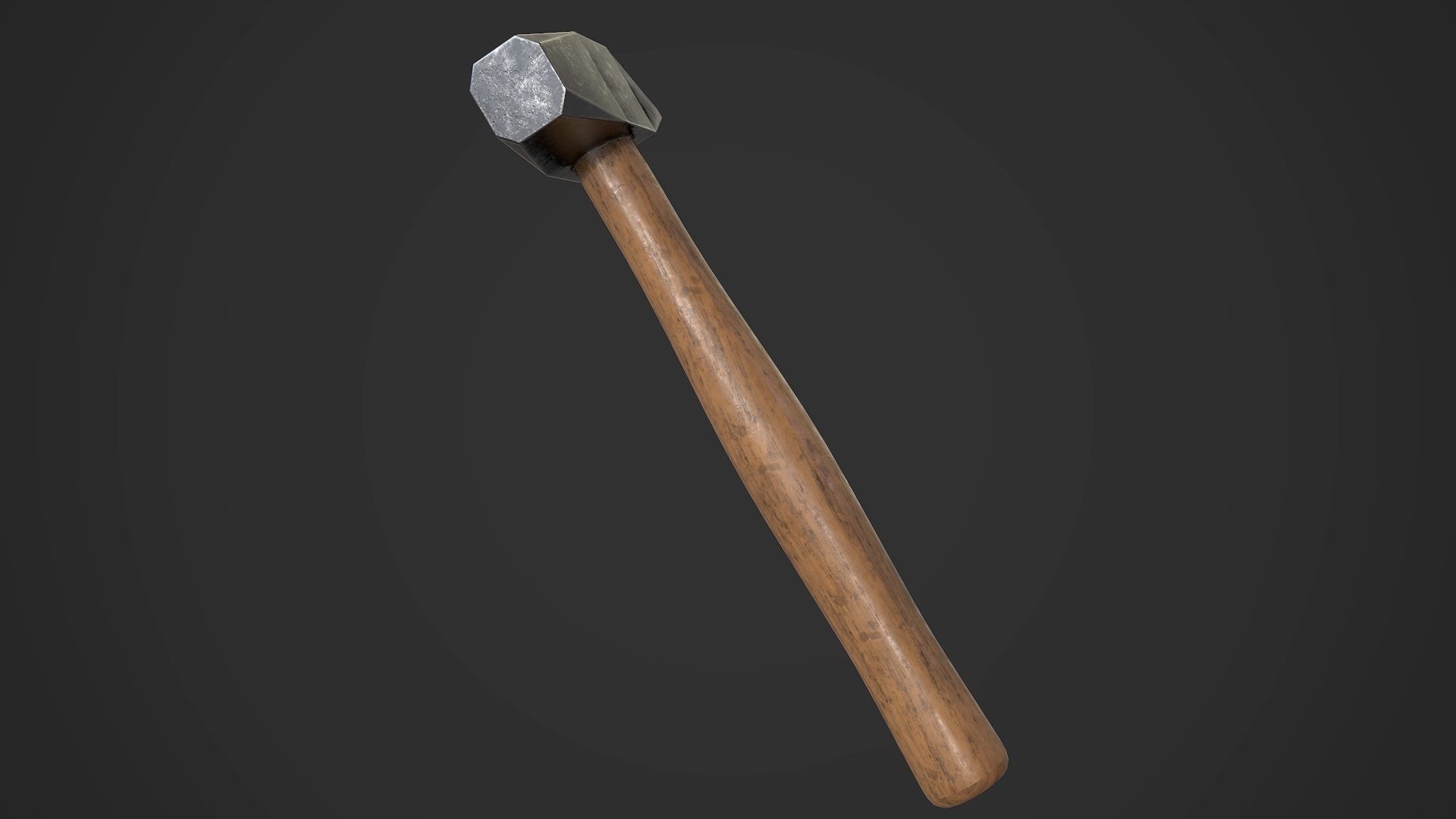 Old Damaged Hammer AAA Game Ready Prop Asset Low-poly 3D model_5