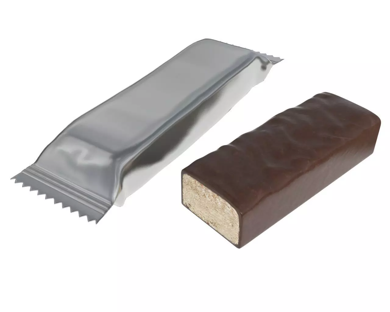 Blank food candy chocolate plastic package wrap mock up 3D model_0