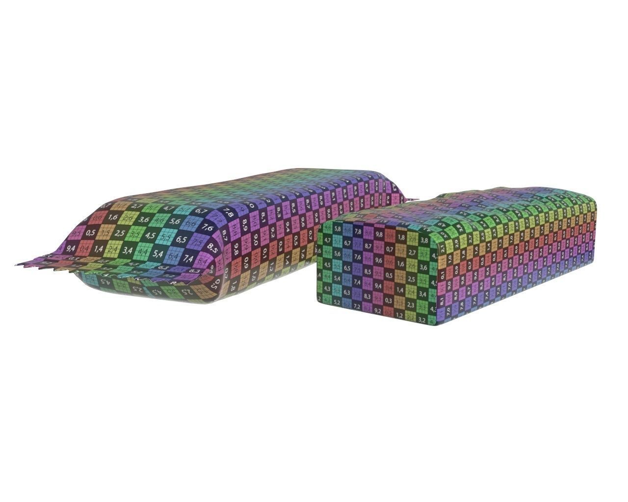 Blank food candy chocolate plastic package wrap mock up 3D model_11