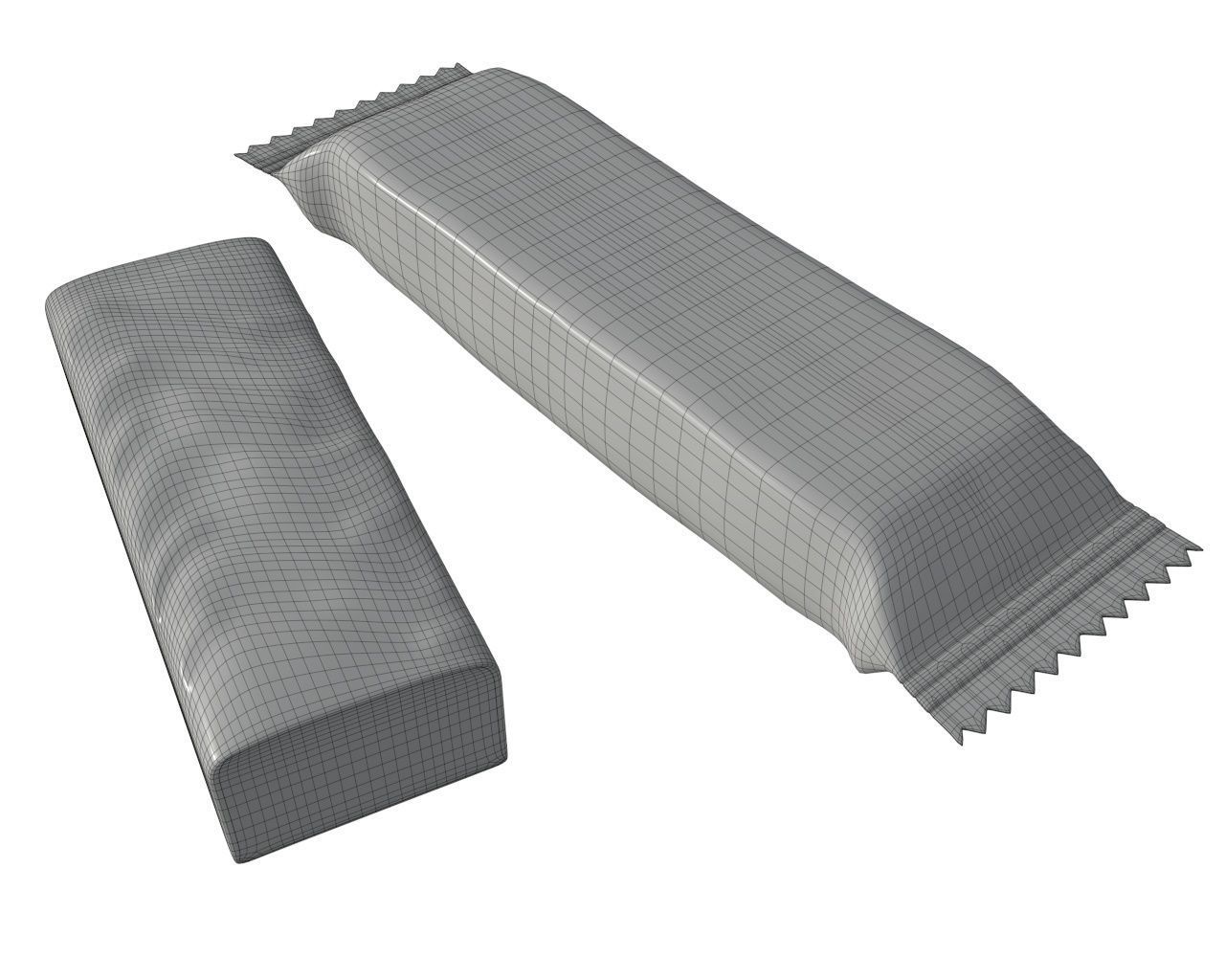 Blank food candy chocolate plastic package wrap mock up 3D model_8