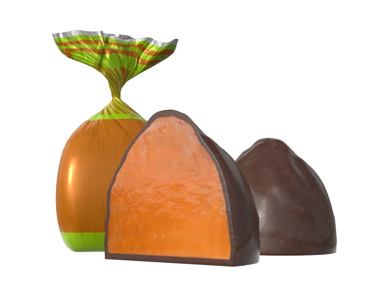 Blank food candy chocolate plastic package wrap mock up 02 3D model_4