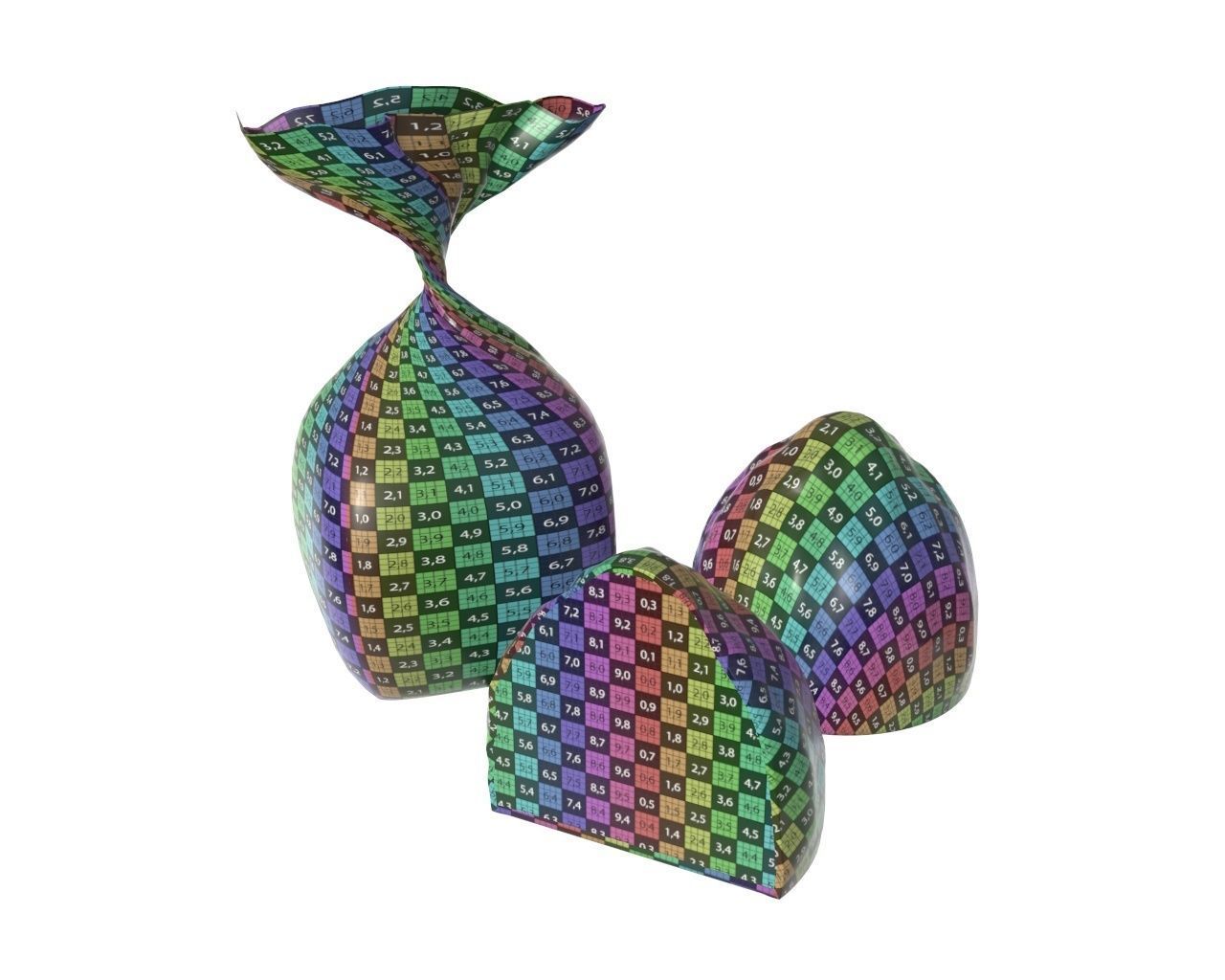 Blank food candy chocolate plastic package wrap mock up 02 3D model_9