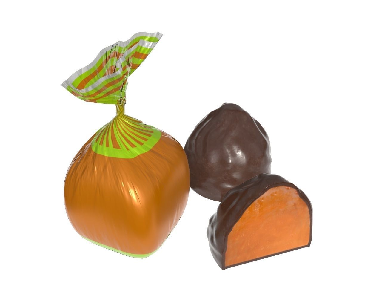 Blank food candy chocolate plastic package wrap mock up 02 3D model_2