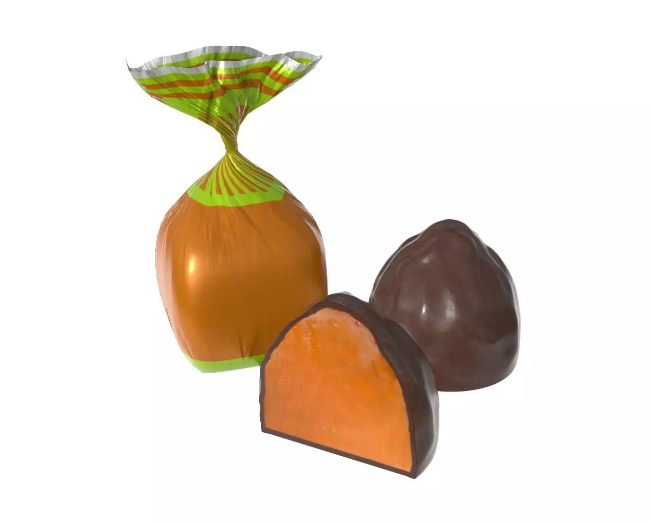 Blank food candy chocolate plastic package wrap mock up 02 3D model_0