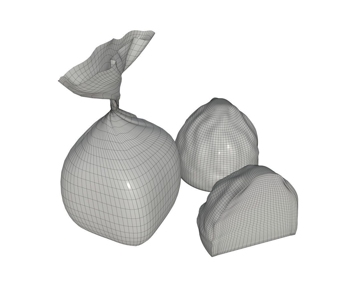 Blank food candy chocolate plastic package wrap mock up 02 3D model_6