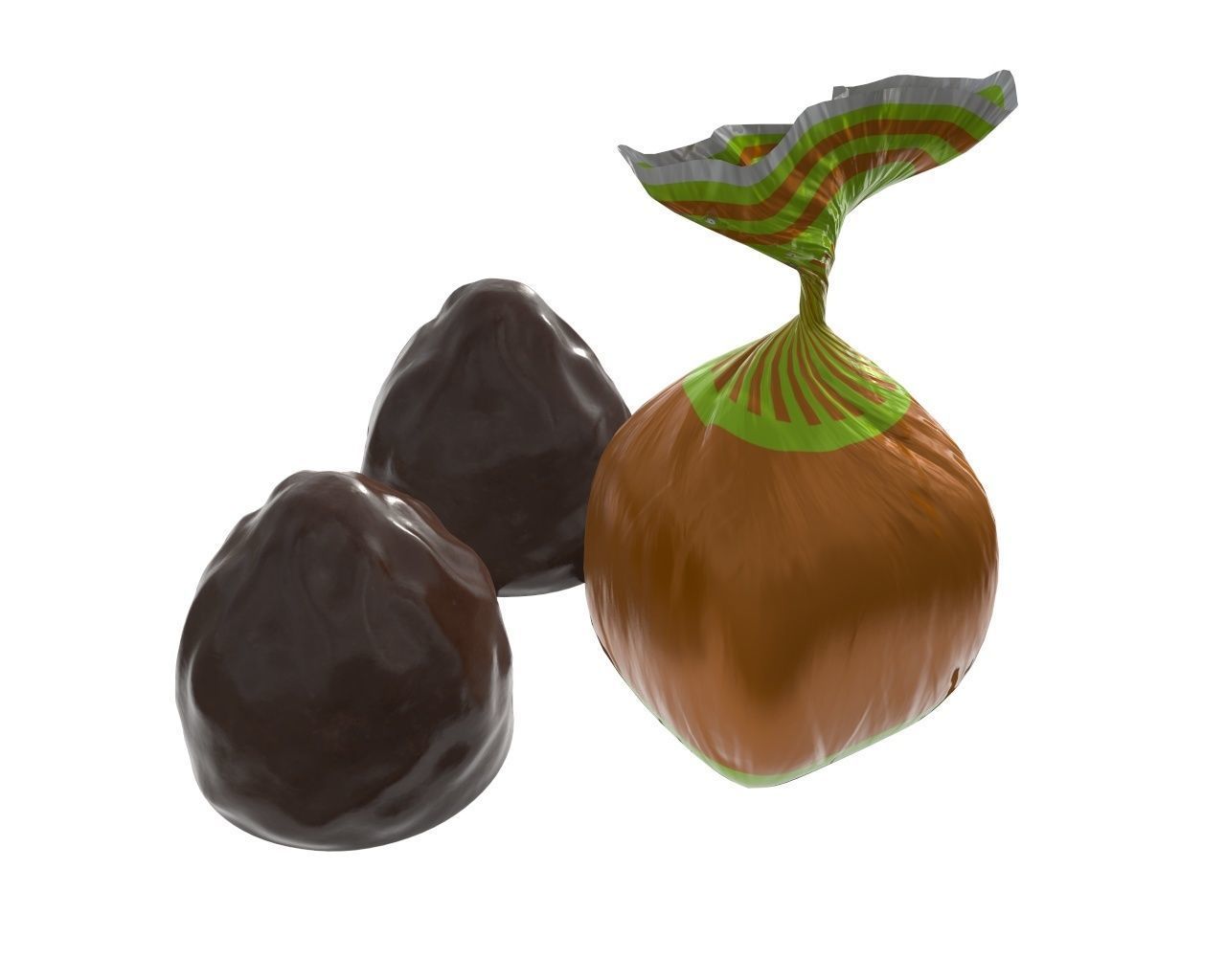 Blank food candy chocolate plastic package wrap mock up 02 3D model_3