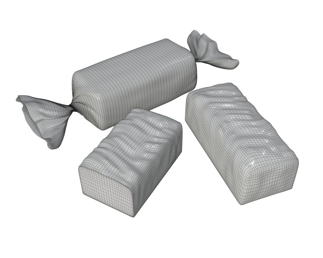 Blank food candy chocolate plastic package wrap mock up 03 3D model_5