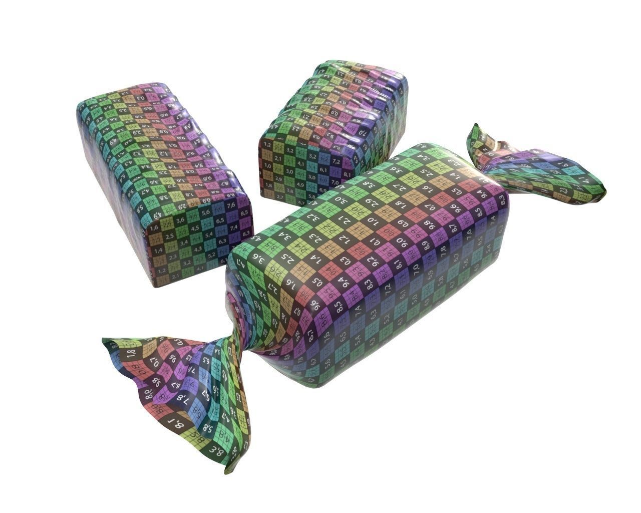 Blank food candy chocolate plastic package wrap mock up 03 3D model_11